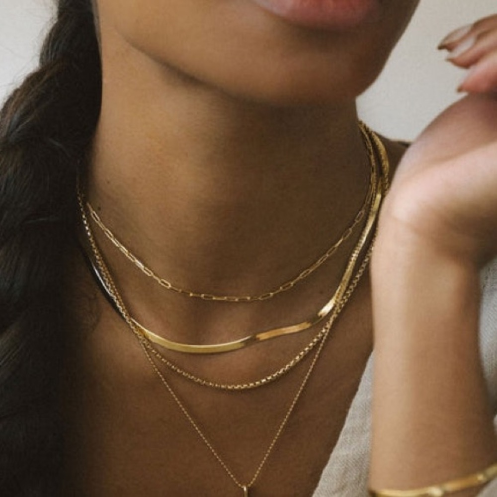 NWOT Herringbone Gold Necklace